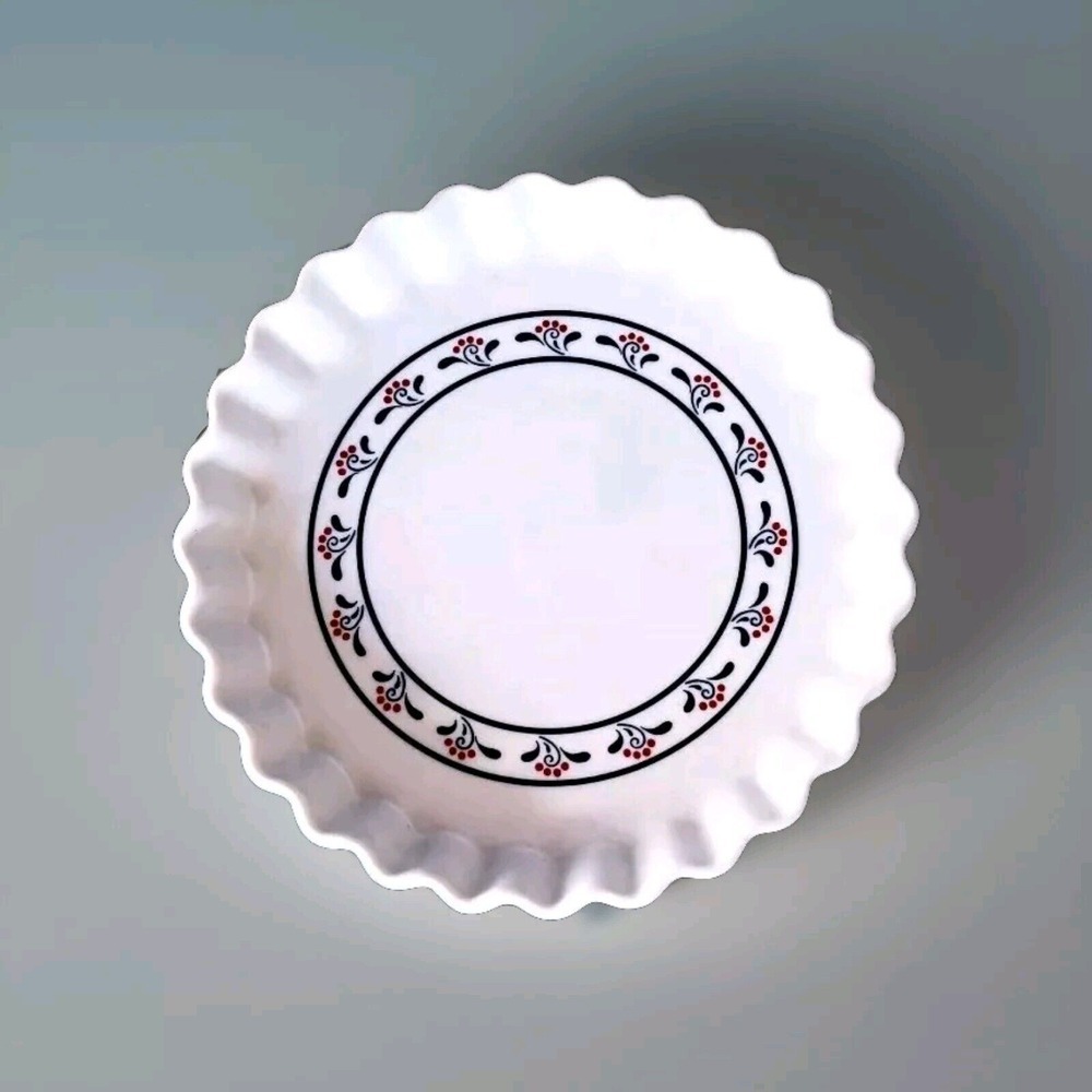 Vintage Copco Quiche Pie Dish Fluted, Country Fine Porcelain 1982  10" Pan Japan